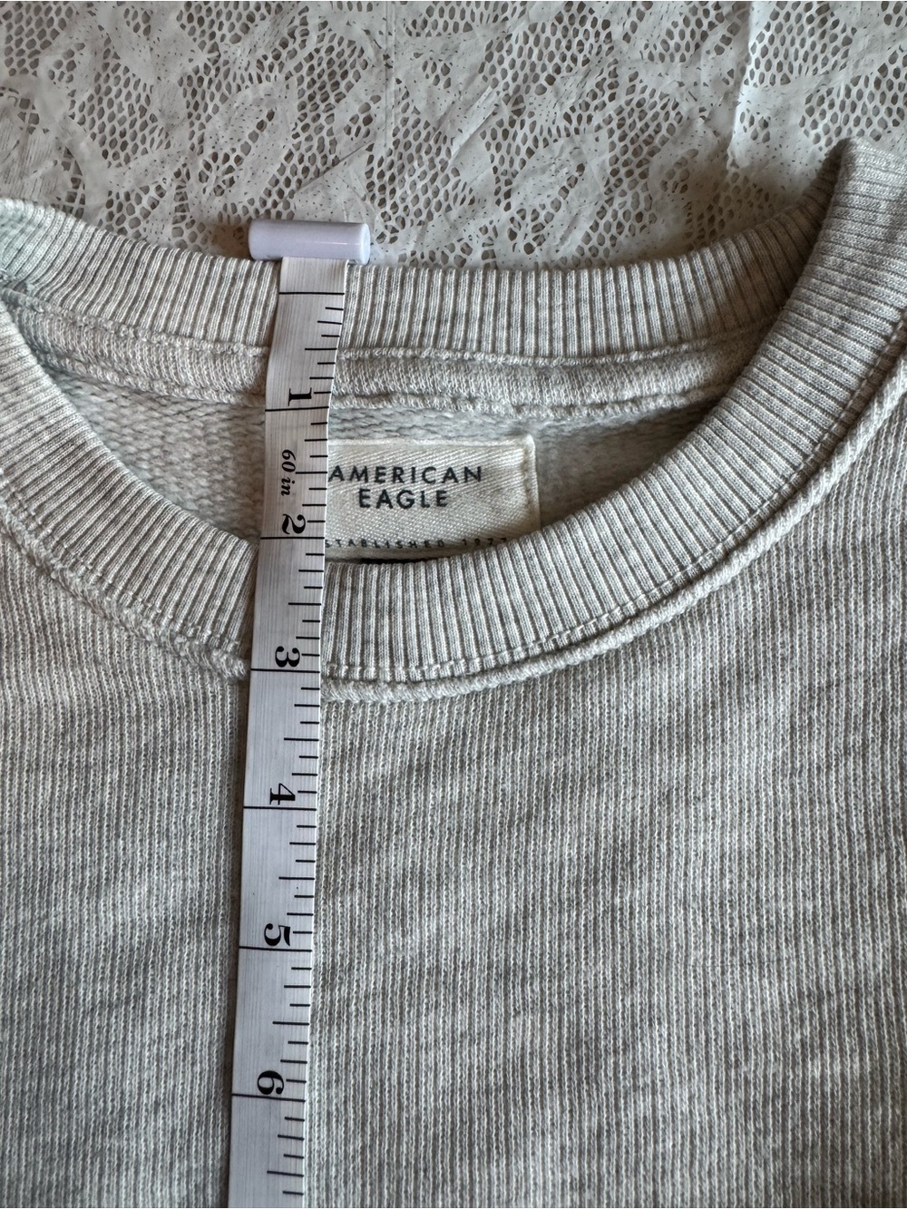 American Eagle Outfitters Heather Gray Ribbed Crewneck Sweater